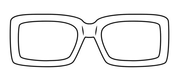 Óculos Quadro Retângulo Superdimensionados Ilustração Acessório Moda Visão Frontal Vidro — Vetor de Stock