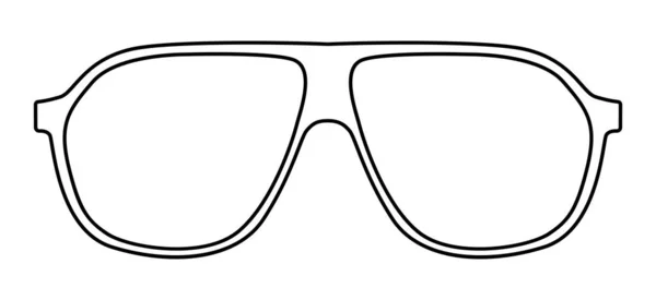 Ilustración Accesorios Moda Gafas Montura Aviador Sólido Vista Frontal Gafas — Vector de stock