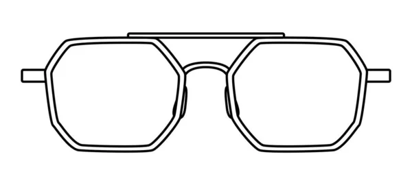 Cilindro Geométrico Moldura Óculos Moda Acessório Ilustração Visão Frontal Vidro — Vetor de Stock