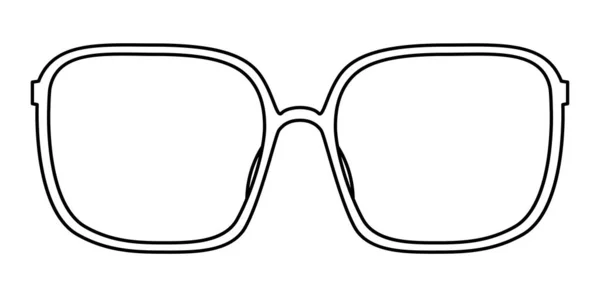 Gentleretro Quadrado Moldura Óculos Moda Acessório Ilustração Visão Frontal Vidro — Vetor de Stock