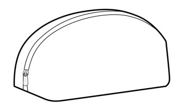 Çanta, kozmetik çanta, çanta. Cüzdan moda aksesuar teknik illüstrasyon. Erkekler, kadınlar, unisex siluet tarzı, düz çanta CAD çizimi için 3-4 ön görünüm izole edildi