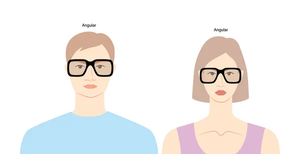 Gafas Montura Angular Ilustración Accesorios Moda Carácter Plano Para Mujeres — Archivo Imágenes Vectoriales