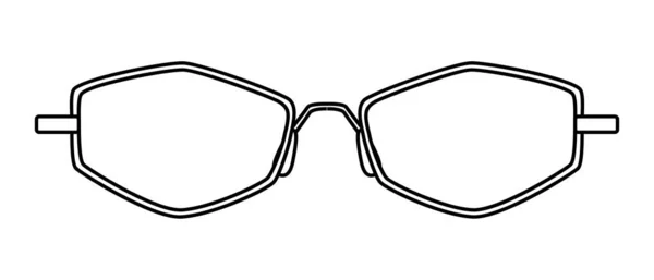 Geo Slim Quadro Óculos Moda Acessório Ilustração Visão Frontal Vidro —  Vetores de Stock