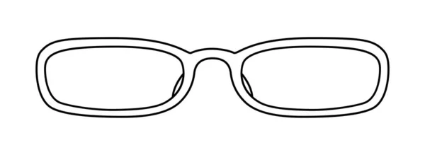 Half Eye Frame Bril Mode Accessoire Illustratie Zonneglas Vooraanzicht Voor — Stockvector