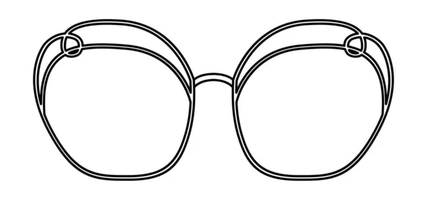 Abstraktní Wire Rám Brýle Módní Doplněk Ilustrace Sluneční Brýle Přední — Stockový vektor