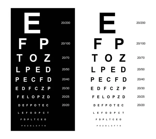 Snellen Chart Eye Test Medical Illustration Línea Vector Bosquejo Estilo — Archivo Imágenes Vectoriales