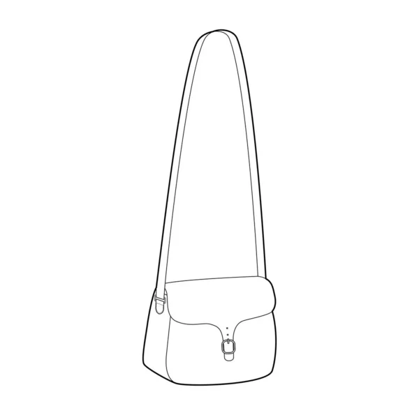 Saddle Cross Body Bag Silueta Accesorio Moda Ilustración Técnica Vista Vectores De Stock Sin Royalties Gratis