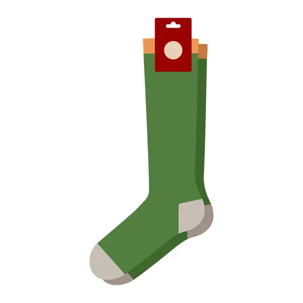 Green Socks Logo Tag Hosiery Crew Length Fashion Accessory Clothing — Stockový vektor