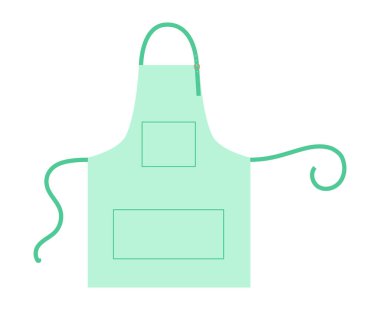 İş Önlükleri Teknik moda illüstrasyonu. Naneli çizgi film için şef üniforması düz çizim dış görünüş taslak şablonu. Kadın ve erkek unisex CAD modeli beyaz arka planda izole edildi