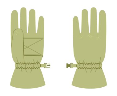 Kayak Eldiveni Iglos, Çekirdek Yeşil Çizgi Film Moda El Aksesuarları Teknik Resim Elbisesi. Erkek, kadın ve unisex tarzı beyaz arka planda arka plan vektör avuç içi