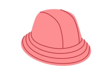 Dönüşüm Kova Şapkası. Summer Head Moda aksesuar şapkası dar kenarlı giysi teknikleri ile. Erkekler, kadınlar, unisex tarzı düz şablon CAD taslak taslağı için vektör başlığı izole edilmiş