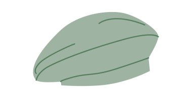 Yapılandırılmış bereli şapka. Kış Başı Moda Aksesuarları Teknik Resim. Erkekler, kadınlar için vektör başlığı, unisex tarzı, düz şablon CAD taslak taslağı izole edilmiş