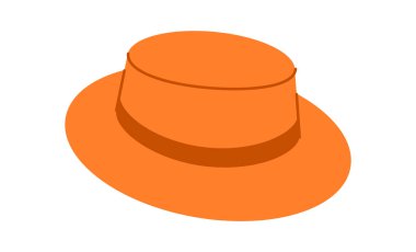 Boater Hat Kanotier 'de. Bolero Sombrero baş moda aksesuar kıyafet teknik illüstrasyon. Erkekler, kadınlar için vektör başlığı, unisex tarzı, düz şablon CAD taslak taslağı izole edilmiş