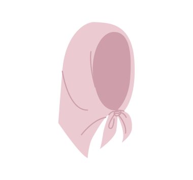 Kravatlı başörtüsü şapkası. Baş moda aksesuar giysi teknik illüstrasyon. Erkekler, kadınlar için vektör başlığı, unisex tarzı, düz şablon CAD taslak taslağı izole edilmiş