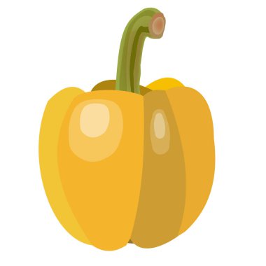 Sarı dolma biber çizilmiş, düz dizayn kesilmiş.