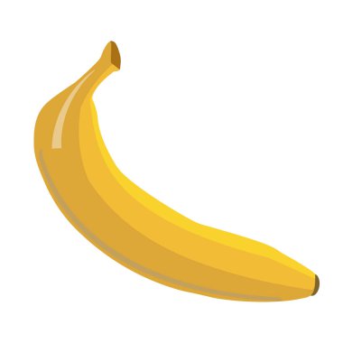 Sarı muz, simge çizilmiş düz renkler şeffaf üzerine kesilmiş