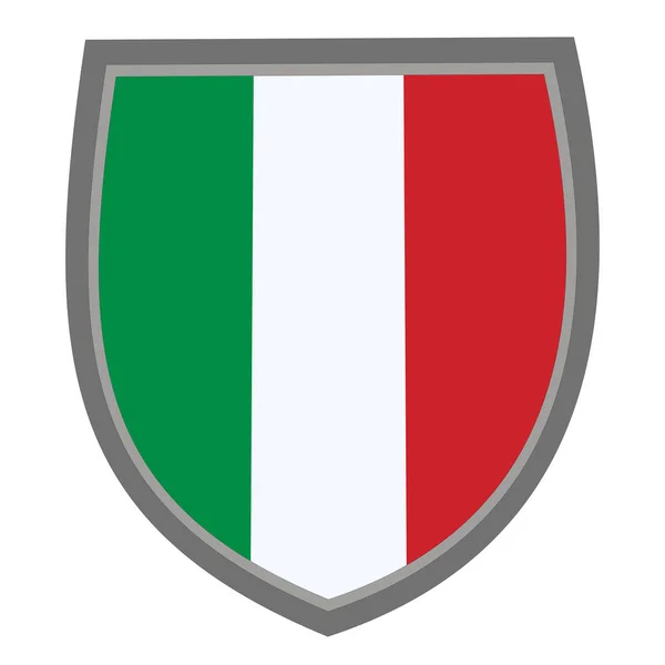 Щит Цветами Флага Италии Итальянские Щиты Раскладушки Оригинальный Цвет Rgb — стоковый вектор