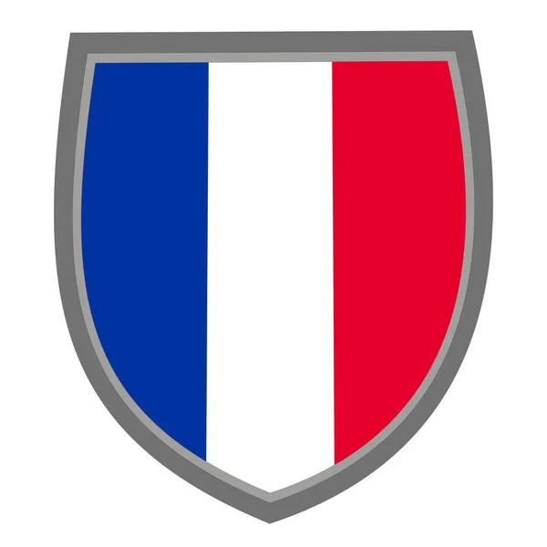 护盾上有法国国旗的颜色 原来的Rgb颜色 — 图库矢量图片