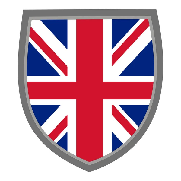 Bouclier Aux Couleurs Drapeau Royaume Uni Drapeau Union Union Jack — Image vectorielle