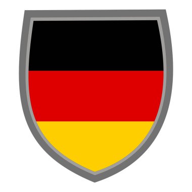 Alman bayrağının renklerine sahip kalkan, kes, orijinal RGB rengi