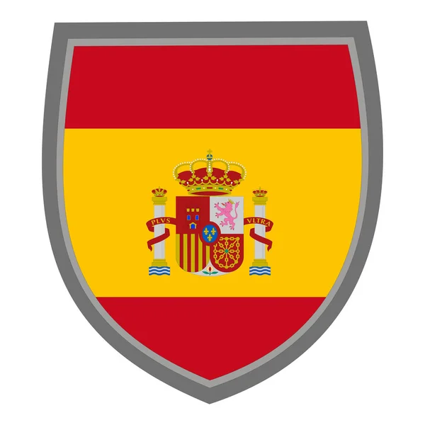 Escudo Con Bandera Colores Del Reino España Bandera España Recortada — Vector de stock