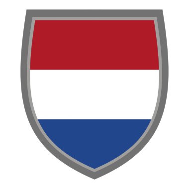 Hollanda bayrağının renklerine sahip kalkan, Hollanda kalkanı çıkarılmış, orijinal RGB rengi.