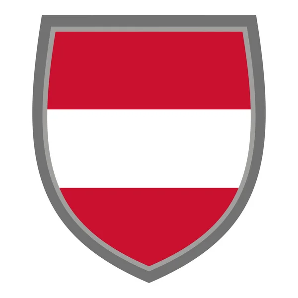 盾与奥地利国旗的颜色 图标奥地利盾切割 原来的Rgb颜色 — 图库矢量图片