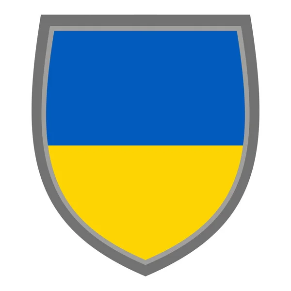 Tarcza Kolorami Ukraińskiej Flagi Wycięta Ikona Ukraińskiej Tarczy Oryginalny Kolor — Wektor stockowy