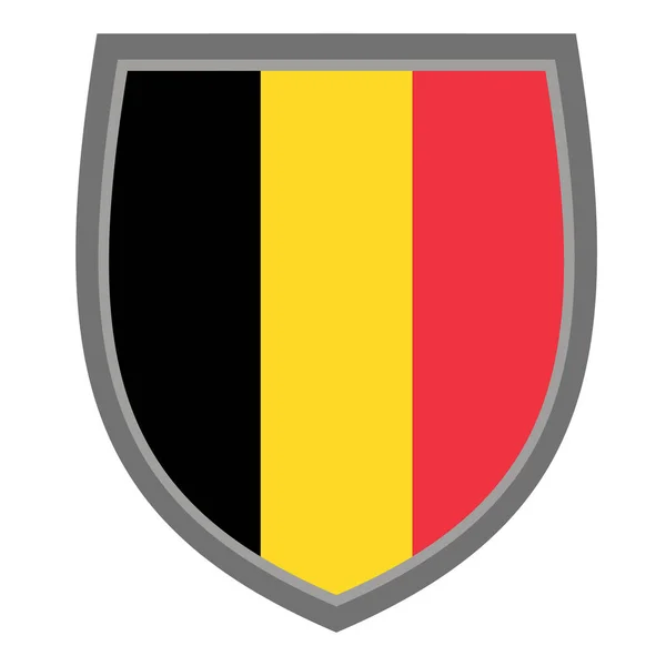 Sköld Med Färgerna Belgien Flagga Ikon Belgiska Skära Original Rgb — Stock vektor