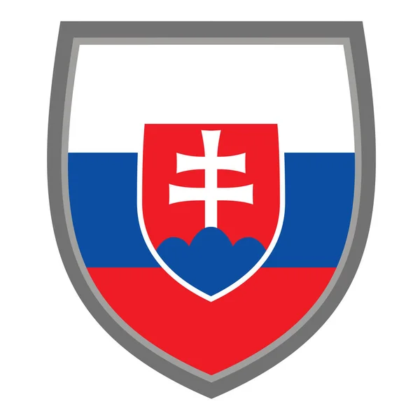 Sköld Med Färgerna Slovakien Flagga Original Rgb Färg Ikon Slovakiska — Stock vektor