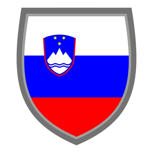 Щит Кольорами Прапора Словенії Оригінальний Колір Rgb Ікона Словенського Щита — стоковий вектор