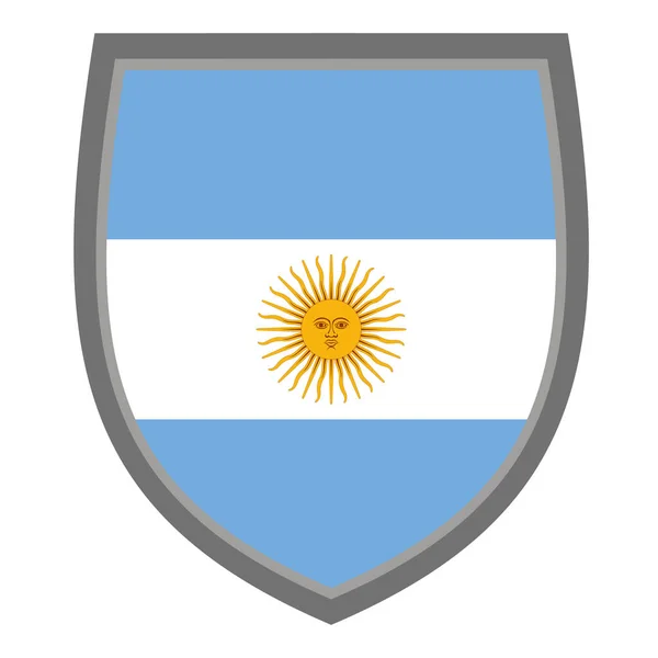 アルゼンチンの旗の色を持つシールド 元のRgbの色 アイコンのアルゼンチンのシールドがカット — ストックベクタ