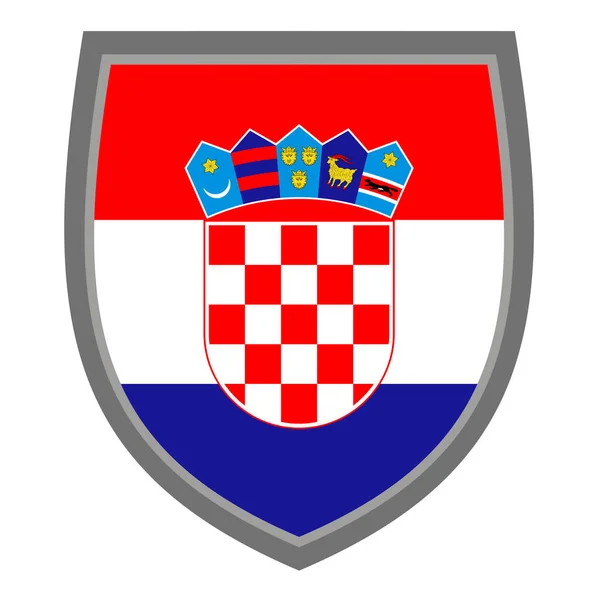 Shield Colors Croatia Flag Original Rgb Color Icon Croatian Shield — Stock Vector
