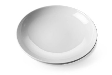 White ceramic plate for food isolated on white with clipping path included