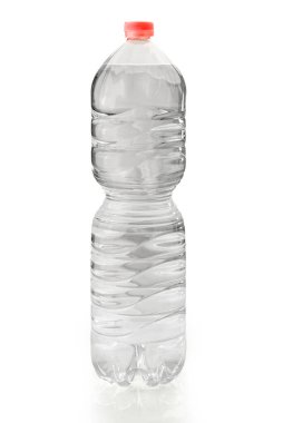 Bottle of water with pink cap, 2 liter pet plastic bottle isolated on white with clipping path