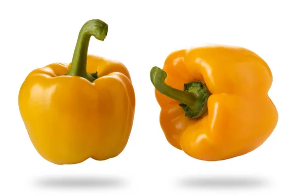 Yellow Bell Peppers Isolated White Clipping Path — 스톡 사진