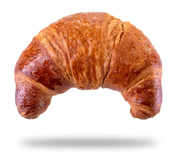 Croissant Isolerad Vitt Med Klippbana Ingår — Stockfoto