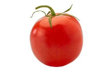 Kırmızılı domates beyaza izole edilmiş ve kırpma yolu dahil