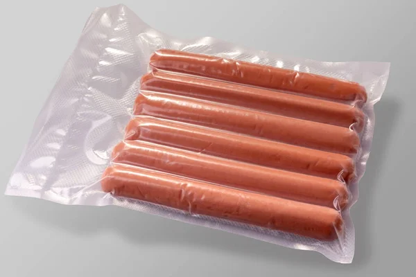 Wurstel Sausage Vienna Sausages Vacuum Pack Sous Vide Cooking Isolated — стоковое фото
