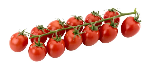 Bunch Red Cherry Tomatoes Datterino Type Isolated White Clipping Path — Stock Photo, Image