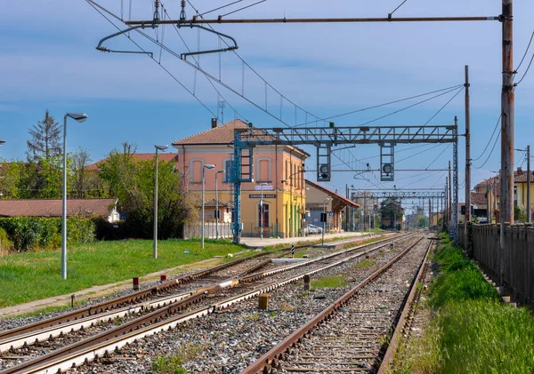 Соммарива Дель Боско Кунео Италия Апреля 2023 Года Железнодорожная Станция — стоковое фото