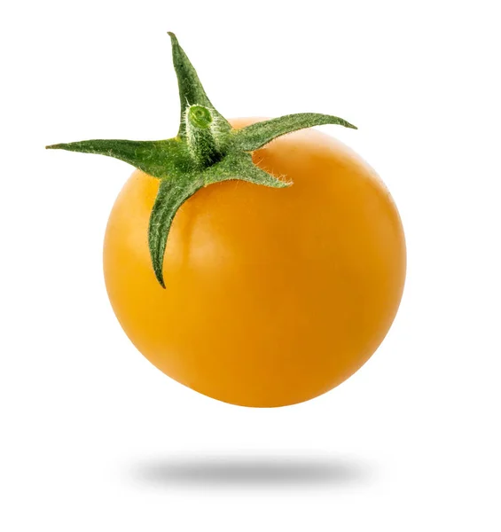 Tomate Cerise Jaune Isolée Sur Blanc Avec Chemin Coupe Inclus — Photo