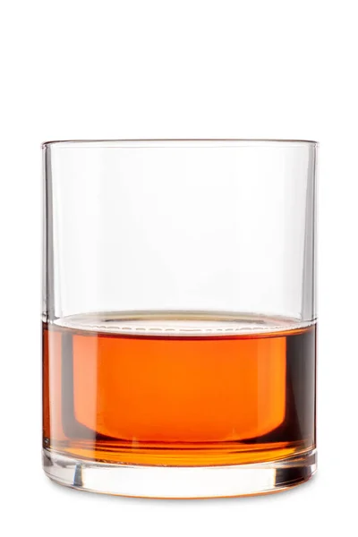 Copo Uísque Uísque Bourbon Isolado Branco Com Caminho Recorte Incluído — Fotografia de Stock