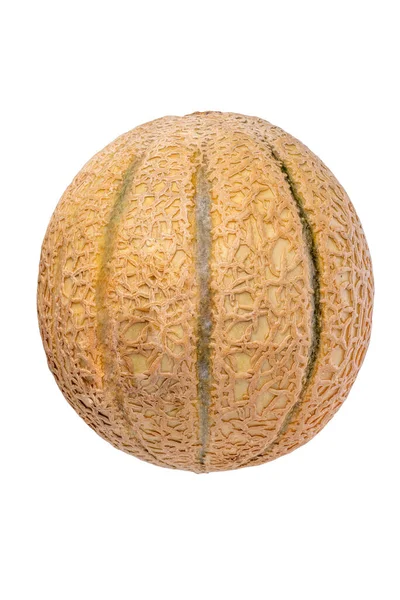 Cantaloupe Meloen Geïsoleerd Wit Met Clipping Pad Opgenomen — Stockfoto