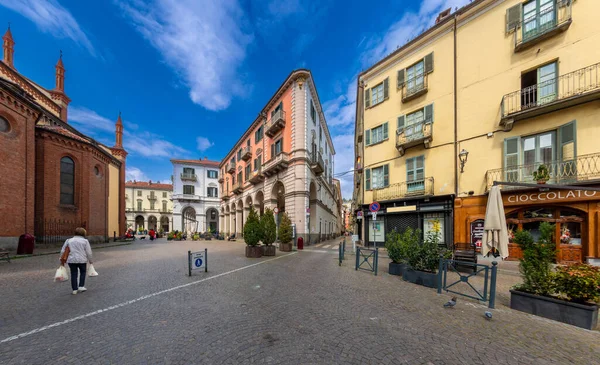 Pinerolo Torino Piemont Olaszország 2023 Április Piazza San Donato Színes — Stock Fotó