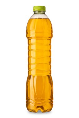 Kırpma yolu da dahil olmak üzere beyaz üzerine izole edilmiş bir şişe buzlu çay