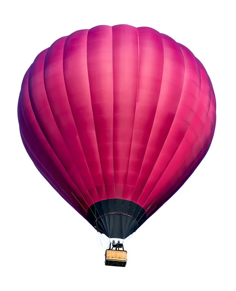 Purple hot air balloon with wicker basket isolated on white with clipping path included