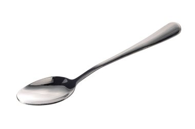 Çay kaşığı beyaza izole edilmiş ve kırpma yolu dahil