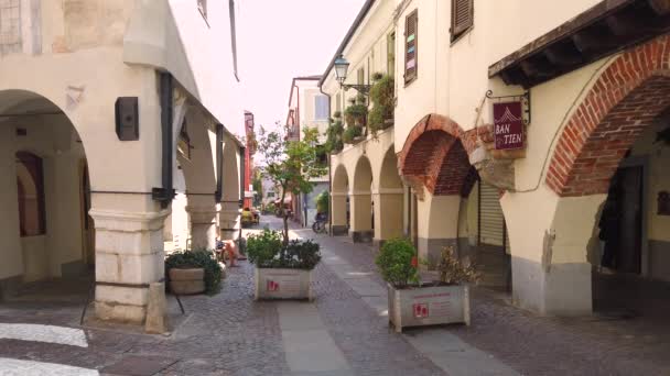 Cuneo Piémont Italie Août 2022 Contrada Mondoi Ancienne Rue Pavée — Video