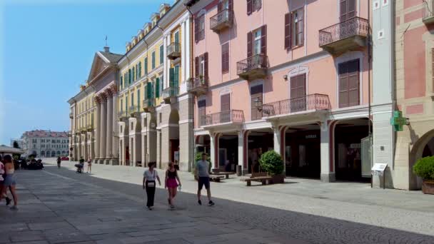 Cuneo Piemonte Ιταλία Αύγουστος 2023 Cityscape Στη Roma Κεντρικό Πλακόστρωτο — Αρχείο Βίντεο